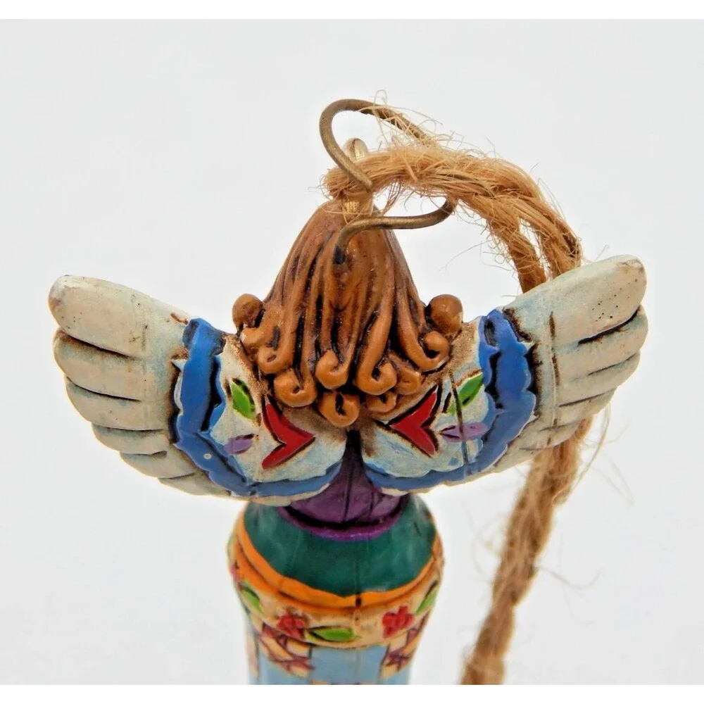 Jim Shore Heartwood Creek Angel Bell 2 AT Ornament 4002419 Brown Hair 2005